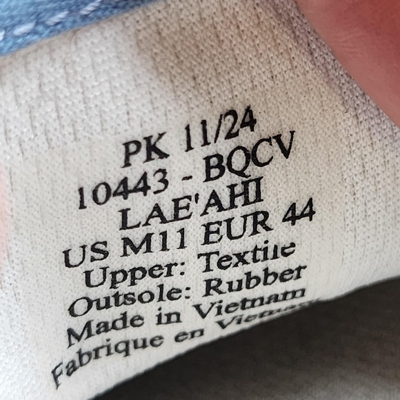 OluKai Lae'ahi Shoes Mens Size 11 Blue Canvas Slip On Casual Sneakers Comfort - Picture 8 of 10